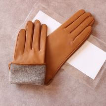 Farbe Schaffell Handschuhe Damen Echtes Leder Mode Gerade Wolle Futter Frühling und Herbst Warme Outdoor Reise Fahren