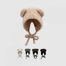 Winter Hüte Frauen Beanie Nette Bär Ohr Balaclava Warm Halten Ohr Schutz Gestrickte Baggy Cap Weiche frauen Hüte mit Seil Neue