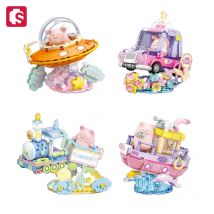 SEMBO Kreative Fahrzeug-Assemblage-Bausteine, MOC-Zug, Schiffsmodelle, Auto-Bausätze für Kinder, Mädchen, Spielzeug, Urlaubsgeschenke