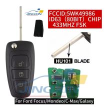 Jingxin 3 Taste 433 Mhz 4D60/63 + Chip 5WK49986 Flip Remote Auto Schlüssel Für Ford Mondeo/Focus/C-Max/Grand C-Max/Galaxy/S-Max 2010-2013