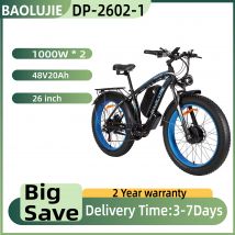 BAOLUJIE DP-2602-1 Elektrofahrrad 2000W Doppelmotor 26 Zoll Mountainbike Erwachsenen-Elektrofahrrad 48V 20Ah Akku E-Bike