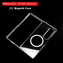 2in1 Transparent UV Anti-Scratch Magsafe Case For Samsung Galaxy Z Fold 7 SE FoldSE W25 Magnetic Clear Hard Plastic PCThin Cover