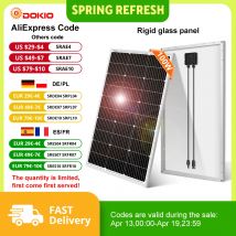 DOKIO Panneau Solaires 18V Panneaux 100WSolar Panel Wasserdichte Photovoltaico Paneles Für Camping/Powerbank/12V Batterie/Campervan