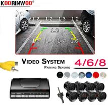 Koorinwoo Sichtbare Video-Parksensoren 8/6/4 Sonden Hintergrundbeleuchtung vorne mit Heckalarm Parktronic für DVD-Andriod-Media-System