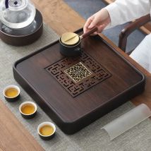 Tradition Teebrett Haushalt Teetisch Pu'er Teegeschirr Dekoratives Zubehör Chinesisches Bambus Teetablett Entwässerung Wasseraufbewahrungstabletts