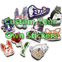 Custom Vinyl Stickers Clear Cartoon Label Logo Waterproof Decorative Laptop Anime Cute Holographic Sticker Book Car Decoration