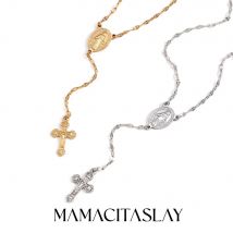 MamacitaSlay New Design Stainless Steel Jesus Cross Pendant Necklace Fashion Classic High Quality Unisex Jewelry Men Women Gift