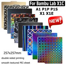 Für Bambu Lab Bauplatte P1P P1S A1 X1 X1-Carbon PEI Blatt Neuer Federstahl Doppelseitiges beheiztes Bett für Bambulab Bamboo P1S X1C
