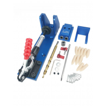 ALLSOME Aluminum Pocket Hole Jig Kit Wood Hole Saw 9.5mm Step Drill Bits 150mm PH2 Screwdriver Bit with Pocket Plugs Screws