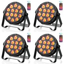U'King 4PCS 14 LED Par Light 14x4W RGBW 4 in 1 Stage Light DJ Club Disco Mixing di colori DMX512 Proiettore di effetti con controllo app