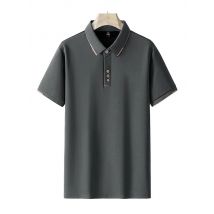 Men's high quality summer new lapel men's short sleeve polo shirt fringe solid color business casual men's polo shirt M-6XL 7XL