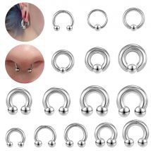 ZS 1PC 2/8G In Acciaio Inox di Grande Calibro Naso Cerchio Captivo Perlina Setto Anello Horeshoe Palla BCR Naso Piercing Orecchio Espansore Orecchino