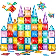 Romboss Giocattolo magnetico da costruzione con superficie diamantata colorata per bambini Set di piastrelle magnetiche di grandi dimensioni Giocattoli educativi Montessori