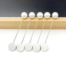 20/100 pezzi argento colore perla spilla lunga in acciaio fai da te fai da te spilla fiore fatta a mano per accessori gioielli da donna risultati all'ingrosso