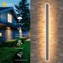 Long Strip Outdoor Wall Sconce 3000K 4000K 6000K Black Gold White Gray IP65 Waterproof Wall Mounted Lighting for Porch Courtyard