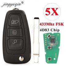 jingyuqin 5pcs 3BTN Flip Remote Key Fob 433MHZ FSK 4D83 for 2013+ FORD TRANSIT CUSTOM MK8 CARGO TOURNEO CUSTOM Focus MK3 Ranger