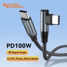 CableCreation Right Angle 100W USB C to USB C Cable  90 Degree Fast Charging USB C Charger Cord Compatible with iPhone 16