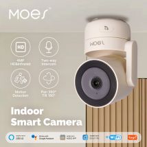 MOESTuya WiFi Inteligentna kamera bezpieczeństwa w domu, wewnętrzna kamera obrotowa/przechylana 4MP HD, noktowizor, wykrywanie dźwięku ruchu, panoramiczny monitor patrolowy