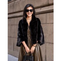 HDHOHR 2026 Neu 100% Echter Nerzmantel für Damen Modischer Natürlicher Nerzmantel Warme Kurze Pelzjacke Oberbekleidung Winterjacke