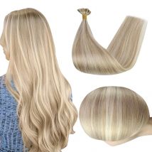 Extensiones de cabello con punta en U, brillo completo, Color Balayage de fusión, 40-50g, cuentas de pegamento de queratina, Extensiones de cabello humano preadheridas