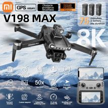 Xiaomi V198MAX GPS Drone 8K Telecamera professionale Antenna FPV Spazzola Laser Ostacolo con grande schermo Telecomando Pieghevole Dron