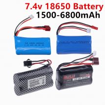 Batteria agli ioni di litio 7.4V 1500mAh/3000/5000/6800mAh 18650 per Wltoys 10428/12428/12423 RC Car 2s Bateria per MN82 MN128 MN78 LC79