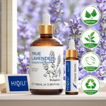 HIQILI 100ML Oli essenziali di vera lavanda per diffusore Umidificatore Massaggio Aromaterapia Olio aromatico naturale puro per la produzione di candele