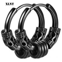 Klassische Männer Edelstahl Creolen für Frauen Hip Hop Ohrring für Männer Junge Ohrringe Punk Gothic Ohr Stud Schmuck Party Geschenk