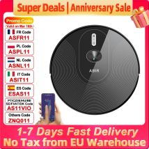 (Código de cupón:EU6006)Robot aspirador ABIR X6PRO con sistema de ojo inteligente, succión 6000pa, software virtual wall, limpieza de áreas, desinfección por limpieza húmeda, tarjeta de memoria,