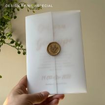 25 Stück transparente Pergamentfolie, geeignet für eine 5 x 7 Hochzeitseinladung