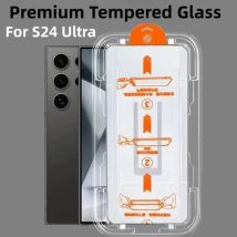 2 pezzi di vetro temperato premium per Samsung Galaxy S24 S23 S22 Ultra Kit di rimozione polvere automatica protezione schermo S21 S22 Plus S24 Ultra