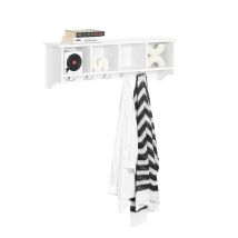 SoBuy FRG48-L Appendiabiti da parete Regardless Mobiletto da bagno con 5 ganci Ganci da parete, B 72 cm