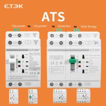 EKEC Dual Power Automatic Transfer Switch Din Rail 2P 4P 63A 40A AC 220V Electrical Selector Switch Uninterrupted Power ATS EK4Q