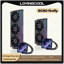 LOVINGCOOL SC60 Firefly 360 240 Dissipatore a liquido per CPU con ventola ARGB integrata da 4.0 pollici extra, radiatore per raffreddamento a liquido per CPU con schermo intero fai-da-te.