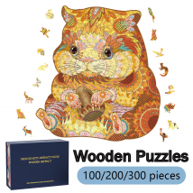 Holzpuzzles für Erwachsene, 100/200/300 Teile, einzigartig unregelmäßige Holzpuzzles in Tierform, Puzzle mit hohem Schwierigkeitsgrad