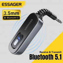 Essager Bluetooth 5.1 Ricevitore Audio Trasmettitore 3.5MM 3.5 AUX Con Microfono Stereo Musica Adattatore Wireless Per PC TV Altoparlanti Per Auto