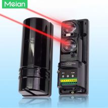 Sensore a infrarossi a doppio raggio Meian, rilevatore di barriera cablata da 100 M, rilevatore di raggio a infrarossi, conversione a 8 frequenze, display digitale