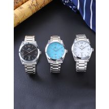 Klassische Herren-Quarzuhr Ricecgo 1, Business-Stil, rundes Zifferblatt, arabische Ziffern, Kalenderanzeige, Edelstahlarmband, Quarzwerk, geeignet für den täglichen Gebrauch, ideales Geschenk für