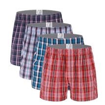 FARDLY Herren-Boxershorts aus Baumwolle, klassisch, kariert, zufällige, lockere Boxershorts, hautfreundlich, bequem, atmungsaktiv, Unterwäsche für Herren