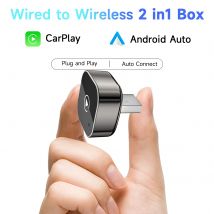 Adapter CarPlay 2 w 1, umożliwiający bezprzewodowe połączenie CarPlay z iPhone'a i Androida, Plug & Play CarPlay