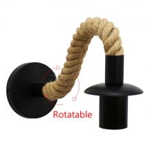 Retro Hanf Seil Design E27 Edison-birne Eisen Wand Lampe Indoor Hause Loft Corrior Led Wand Lampe Industrielle Dekoration Wand Licht