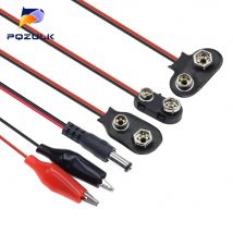 Clip di alimentazione connettore batteria 9V Jack DC maschio femmina adattatore a scatto a coccodrillo cavo portafilo presa di piombo da 9 Volt barile