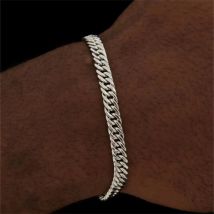 Einfache Edelstahl Silber Farbe NK Kette Armband Für Männer Hip Hop Schmuck Trendy Party Zubehör Frauen Armband