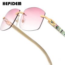 HEPIDEM Buffalo Horn Glasses Women Brand Design Square Rimless High Quality Men Sunglasses Luxury Eyewear Buffs Eyeglasses