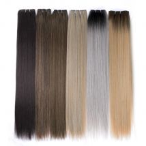 Synthetische glatte Haarbündel, Verlängerung, Pony-Haarbündel, Häkelzöpfe, Haar, synthetisches Yaki-glattes Haar, Weben, voll bis zum Ende