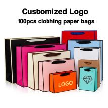 100Pcs Individuelles Logo Geschenk Papier Verpackung Tasche Handwerk Verpackung Personalisierung