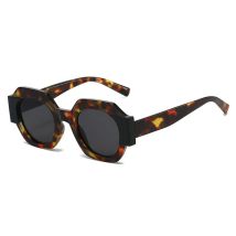 New Hexagon Unique Sunglasses Women Brand Designer Color Patchwork Retro Female Shades Travel Casual Eyewear