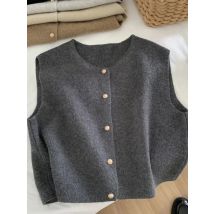 Fashion 2025 Soft Chic Preppy Style Wild Elegant Lady Waistcoat Knitted Vintage Women Autumn Winter Sweater Vests