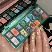 16-Farben-Diamant-Lidschatten-Palette, hochpigmentiert, metallische und perlmuttfarbene Effekte, vielseitiges Gesichts- und Augen-Make-up-Set, Kosmetik