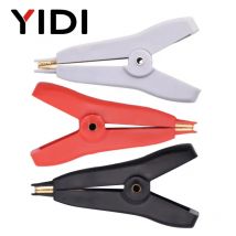 YIDI Insulated 5A Flat Crocodile Clip, 52mm LCR Kelvin Copper Brass Alligator Clamp, Cable Battery Metal Test Clips